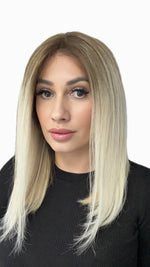 Raw Hair Wig BELLA – 13x6 HD Lace | 12" | 180% Dichte | Root 8 / Pearl Blonde | Glatt (Straight)