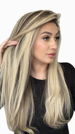 Raw Hair Wig IVORY – 13x6 HD Lace | 24" | 180% Dichte | Root 8 / Ice Beige Blonde | Glatt Straight